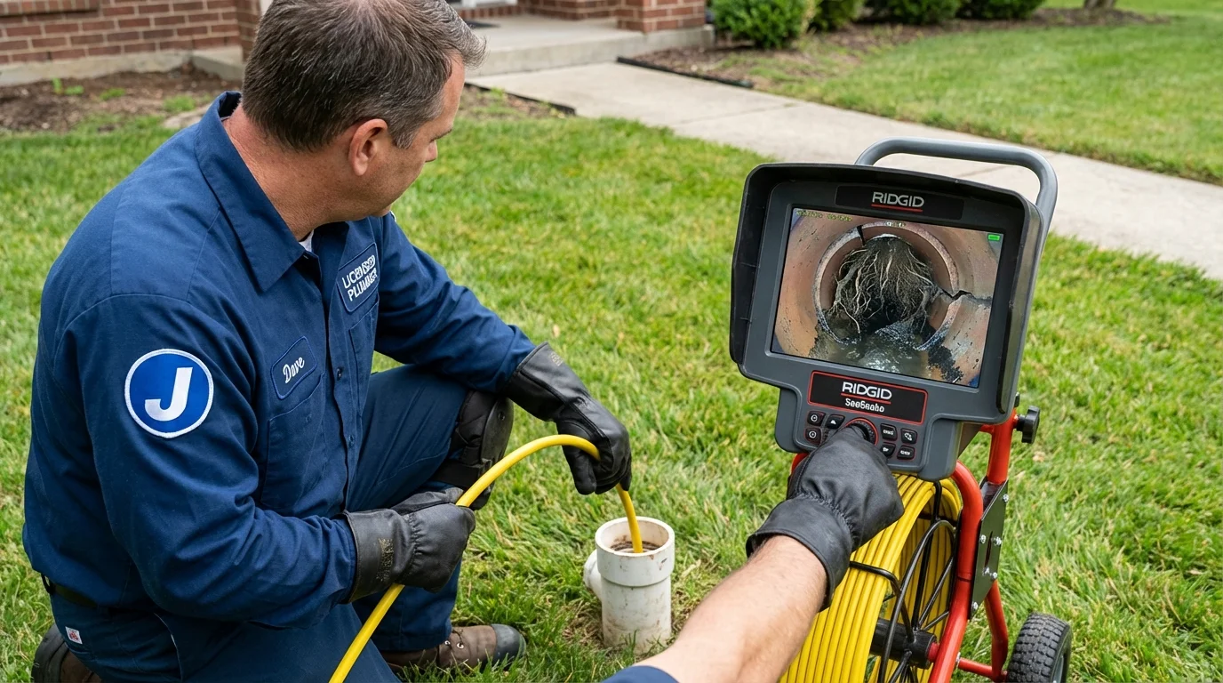 Sewer camera inspection being performed by Johns Plumbing LLC in Thomasville