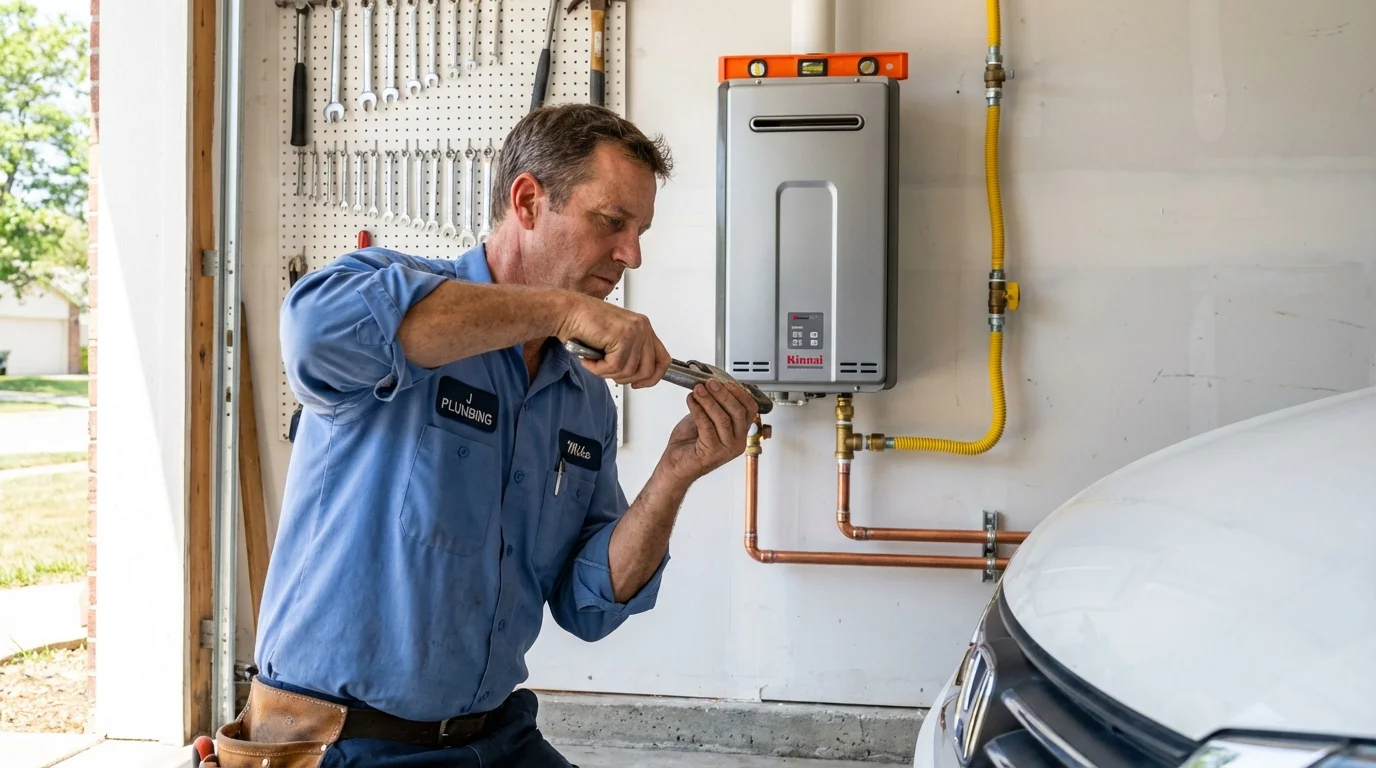 Tankless water heater installation by a Johns Plumbing LLC plumber in Thomasville